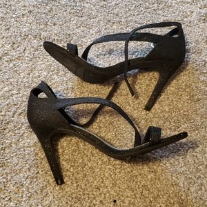 Black sparkly heels